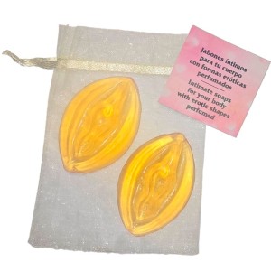 DIABLO PICANTE - 2 VAGINA SHAPED PERFUMED SOAPS YELLOW